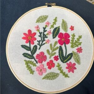 Floral Embroidery Hoop Art